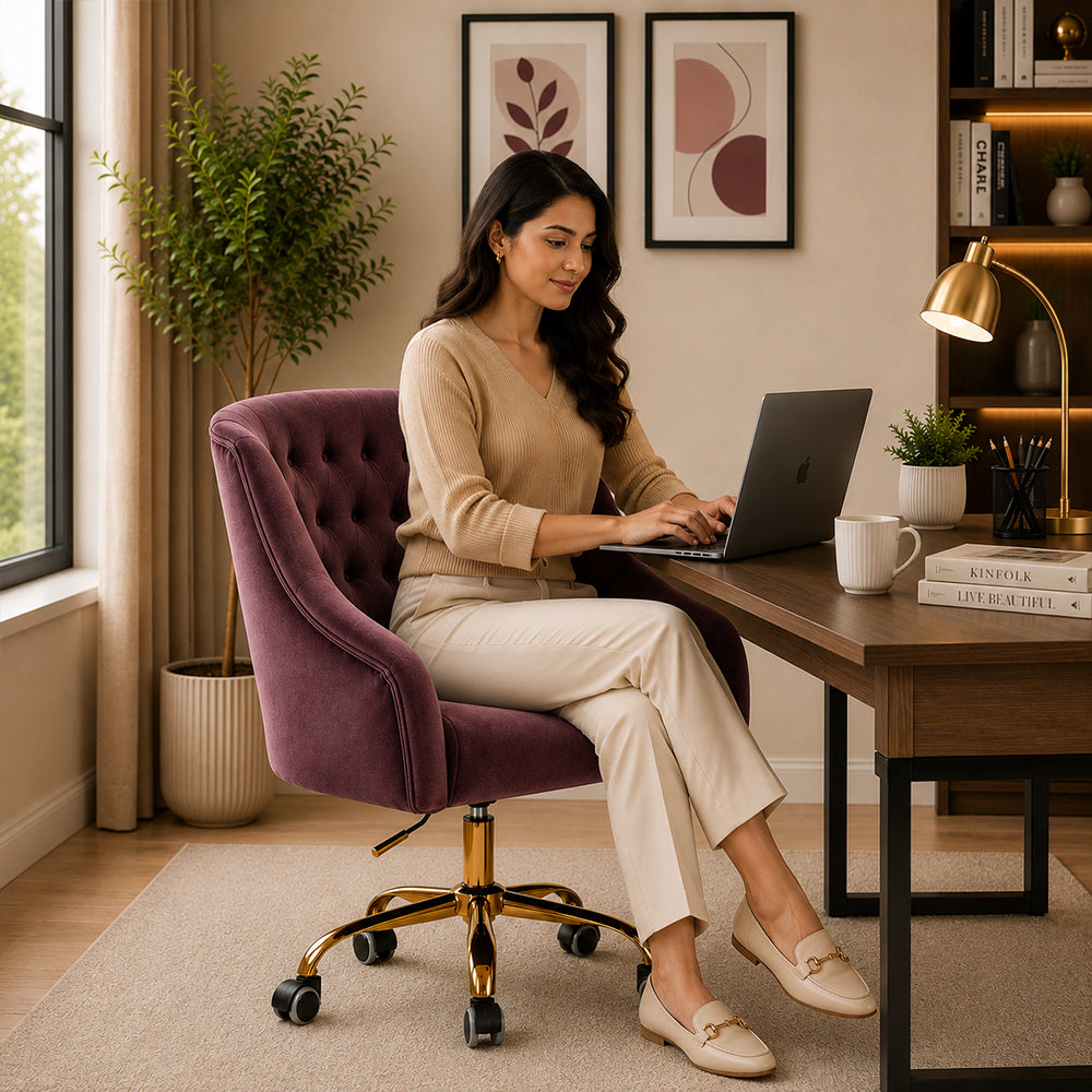Clemence Office Chair |Purple