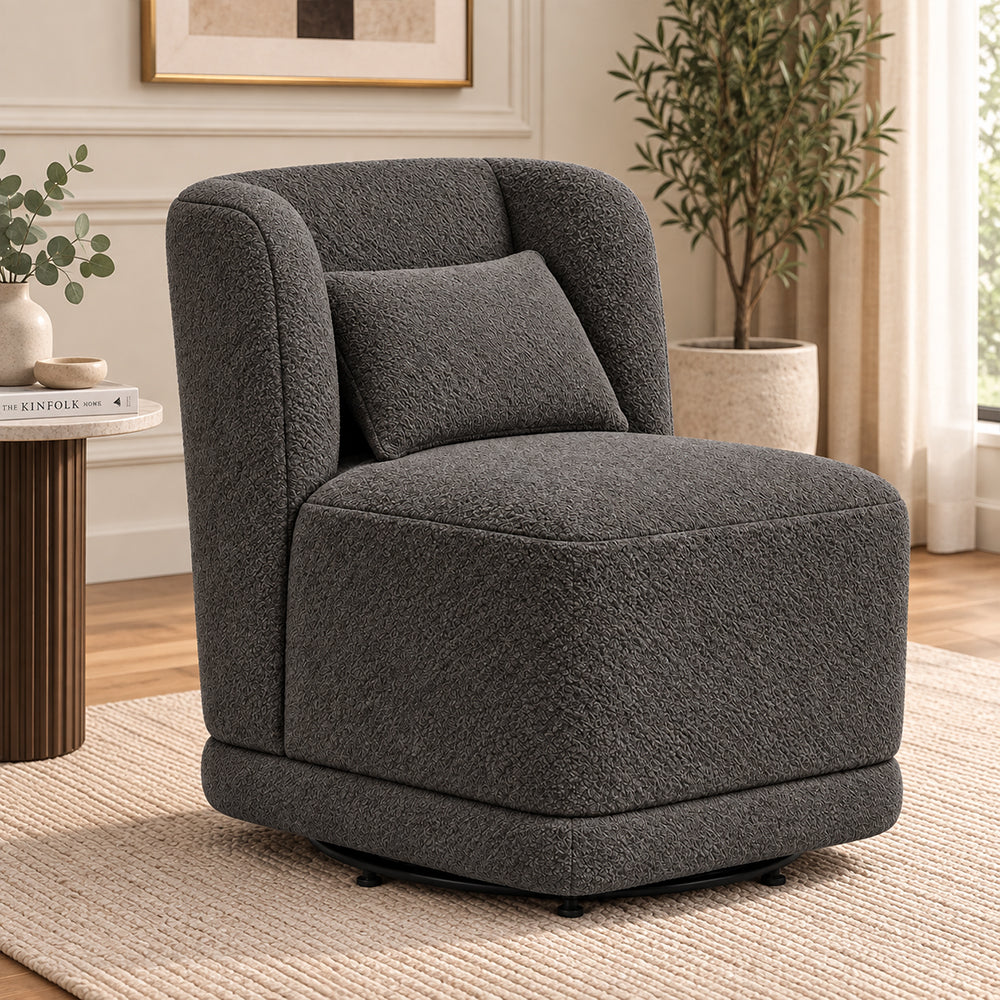Schillar bouclé lounge chair in grey