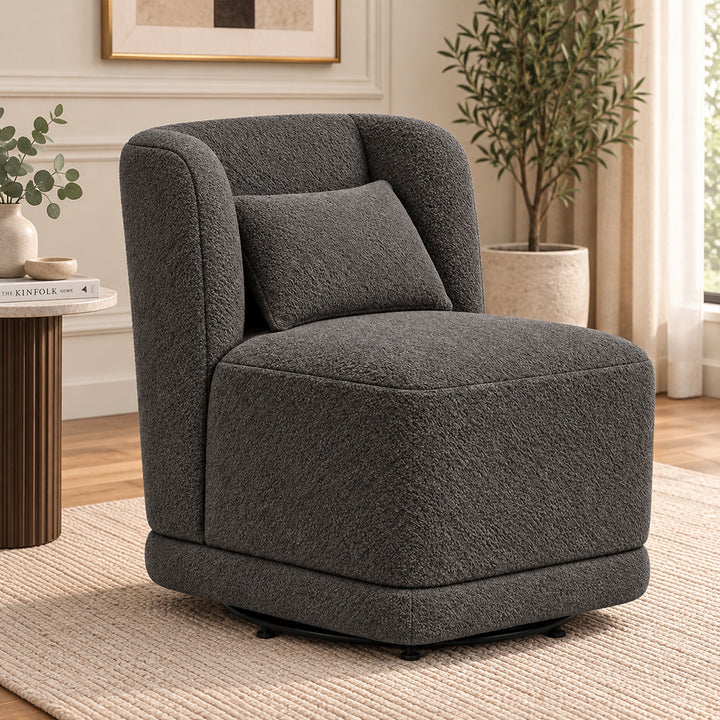 Schillar bouclé lounge chair in grey