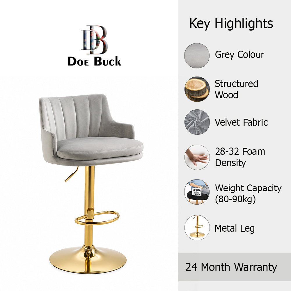 Doe Buck Oliver Barstool|Grey