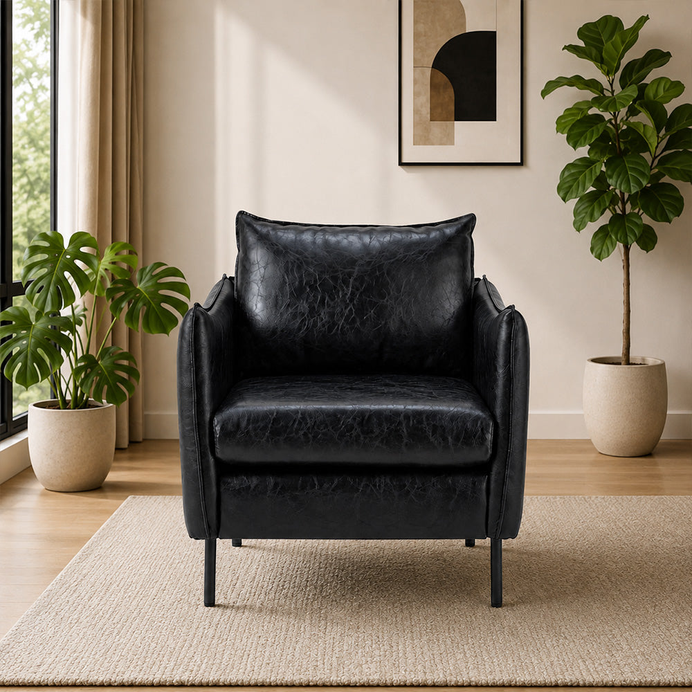 Lucas mid century leatherette accent chair