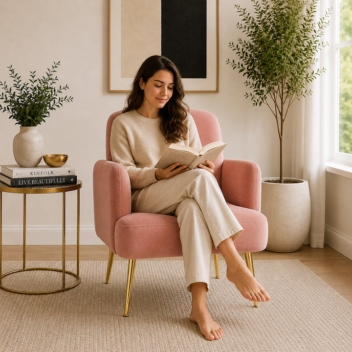 Esme Accent Chair|Pink
