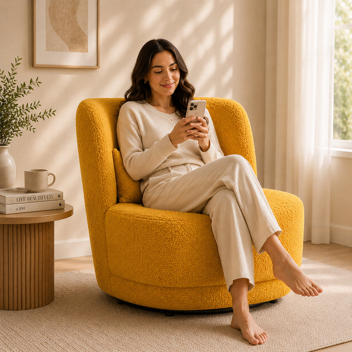 Doe Buck Schillar Lounge Chair|Yellow