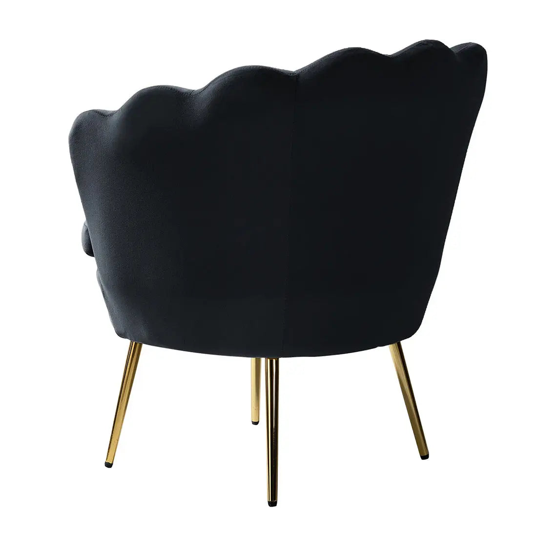 Shell Motif Accent Chair – Black