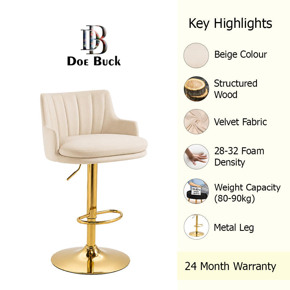 Doe Buck Oliver Barstool|Beige