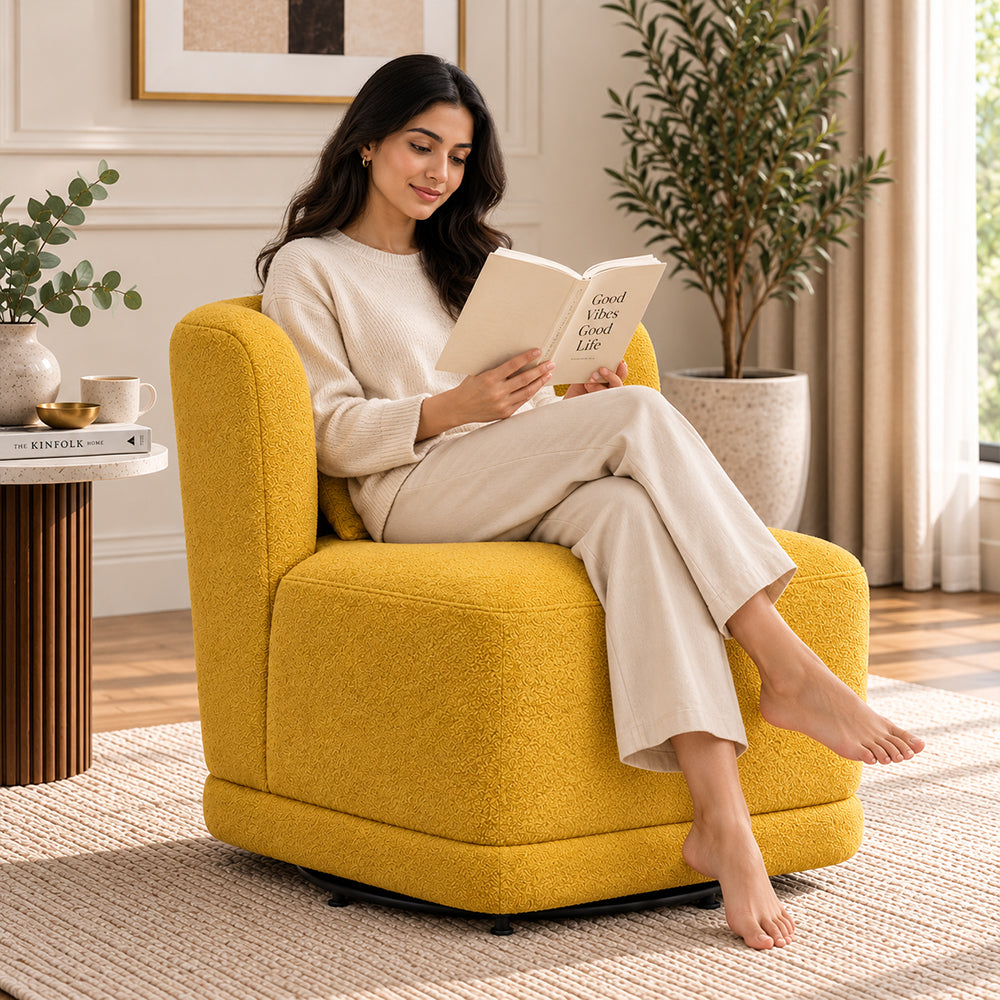 Doe Buck Schillar Lounge Chair | Yellow