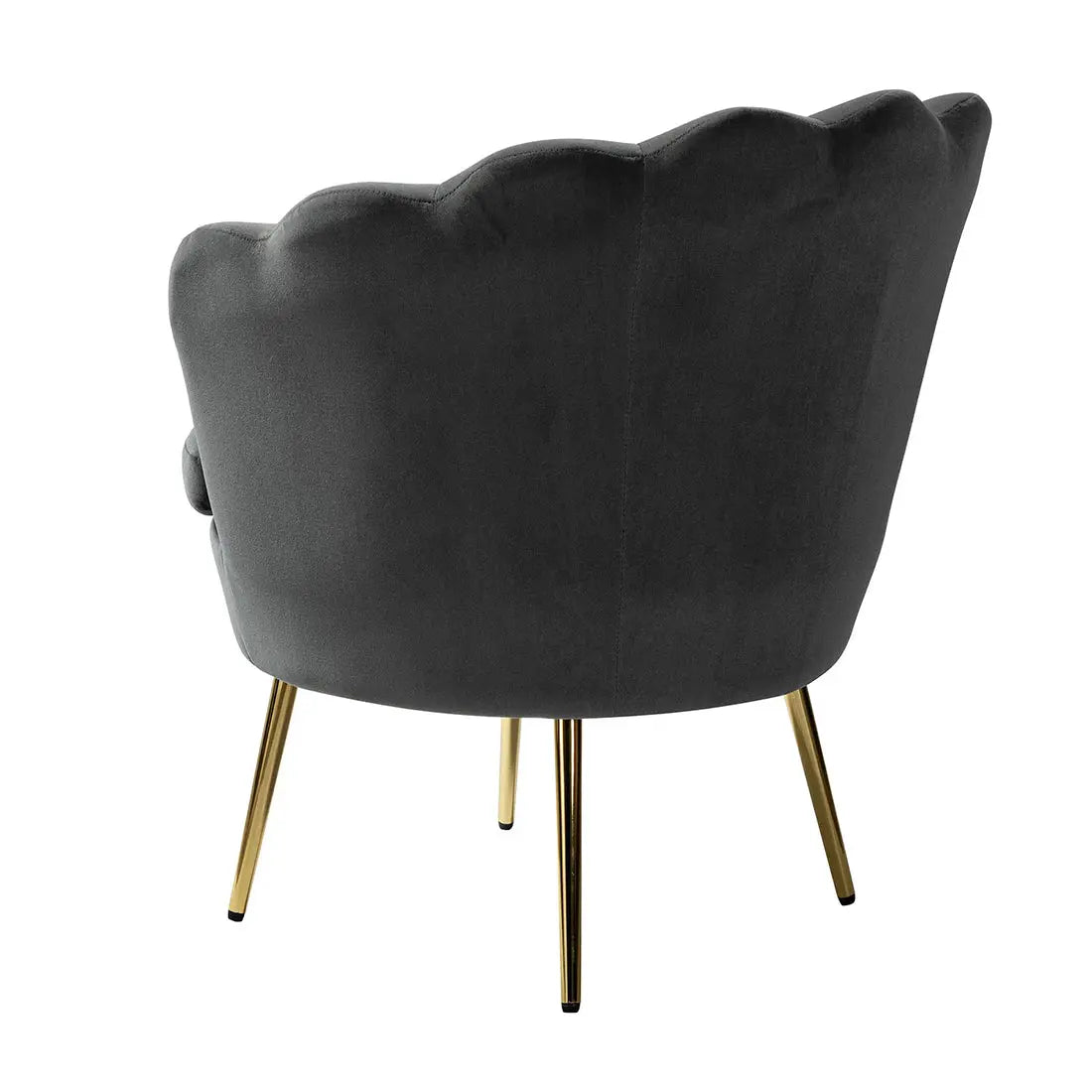 Shell Motif Accent Chair – Grey