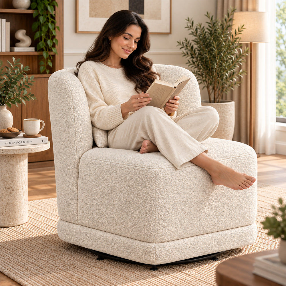 Doe Buck Schillar Lounge Chair | White