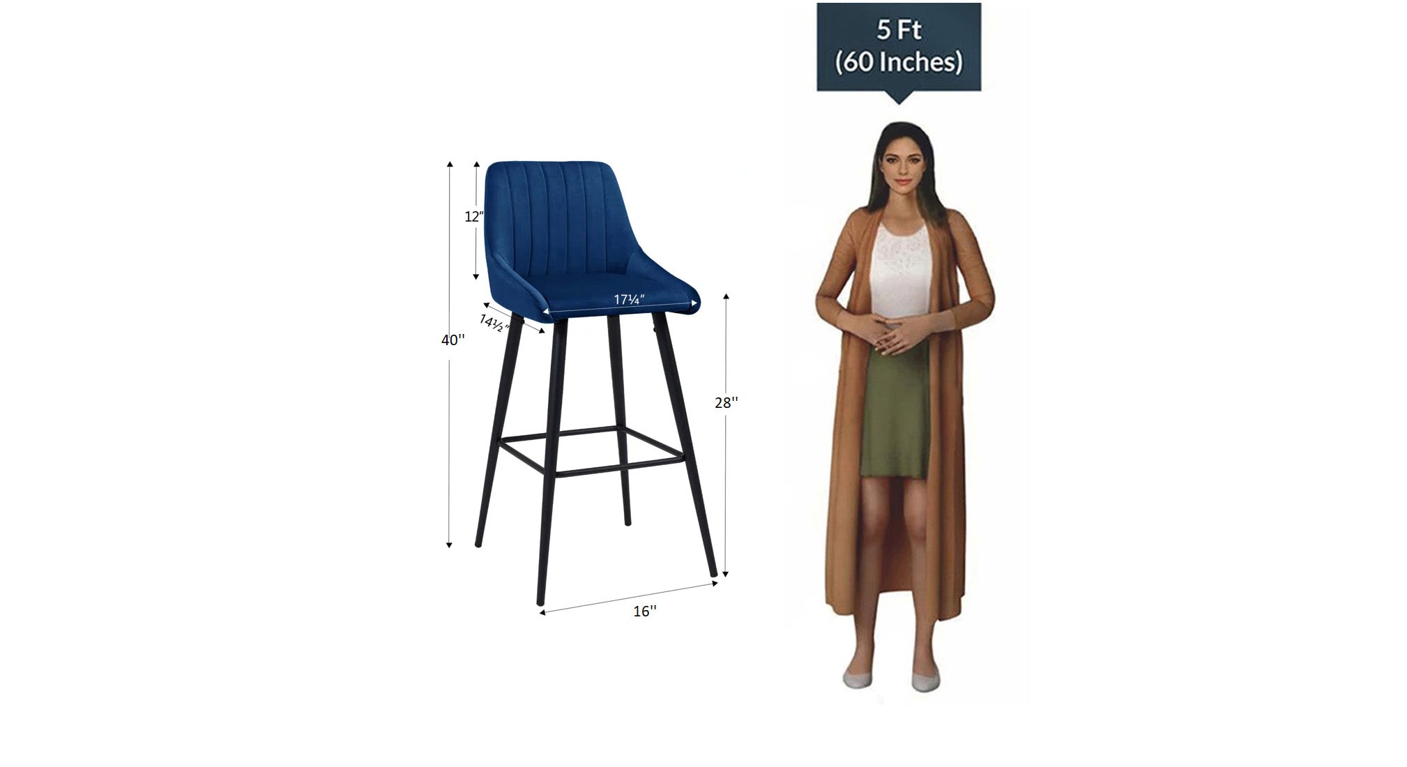 Daulton Counter Stool - Blue