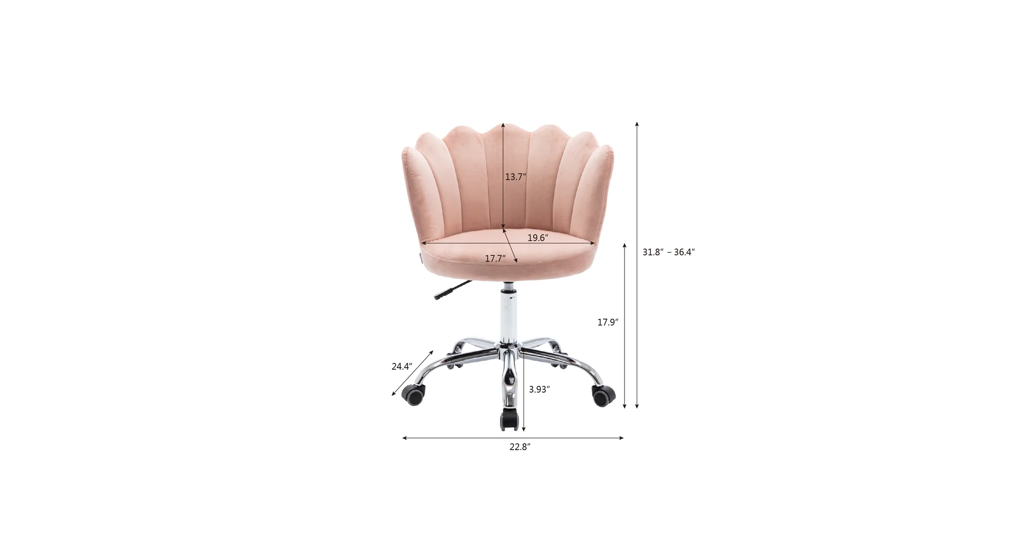 Preglo Task Chair Pink | Ergonomic Office Task Chair Rose Pink