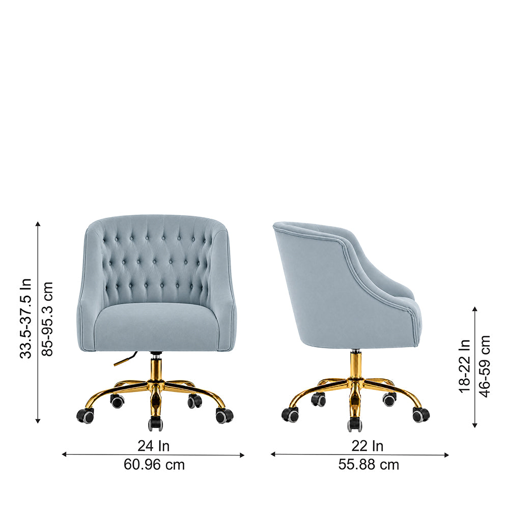 Clemence Office Chair |Sky Blue