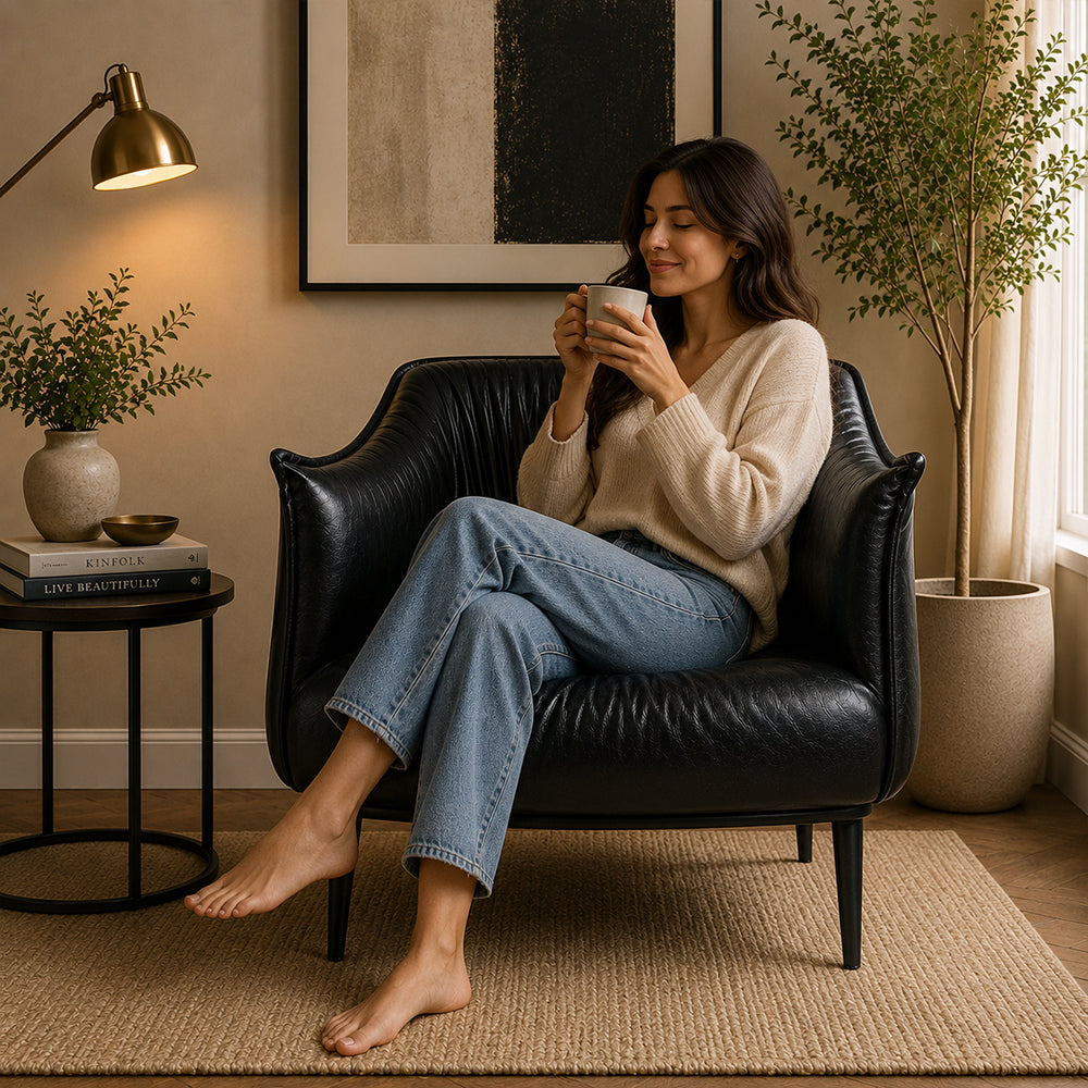 Almeda Lounge Chair| Black