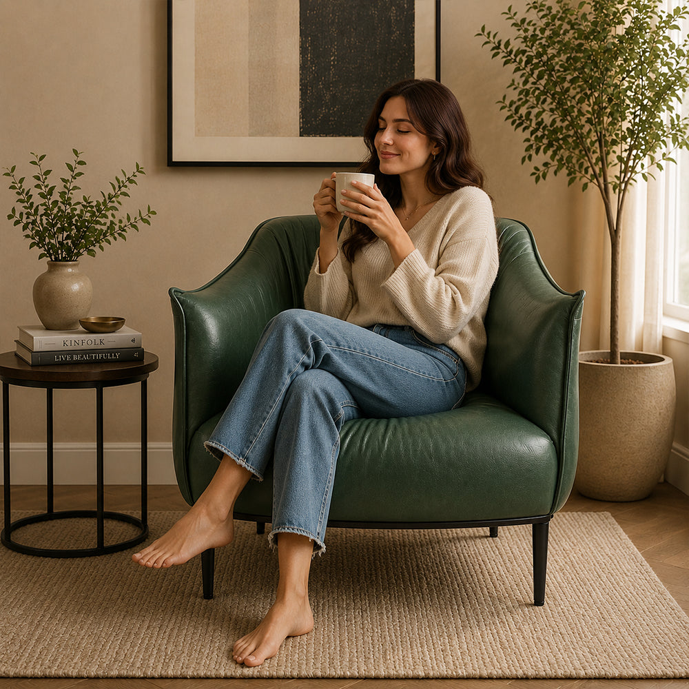 Almeda Lounge Chair| Green