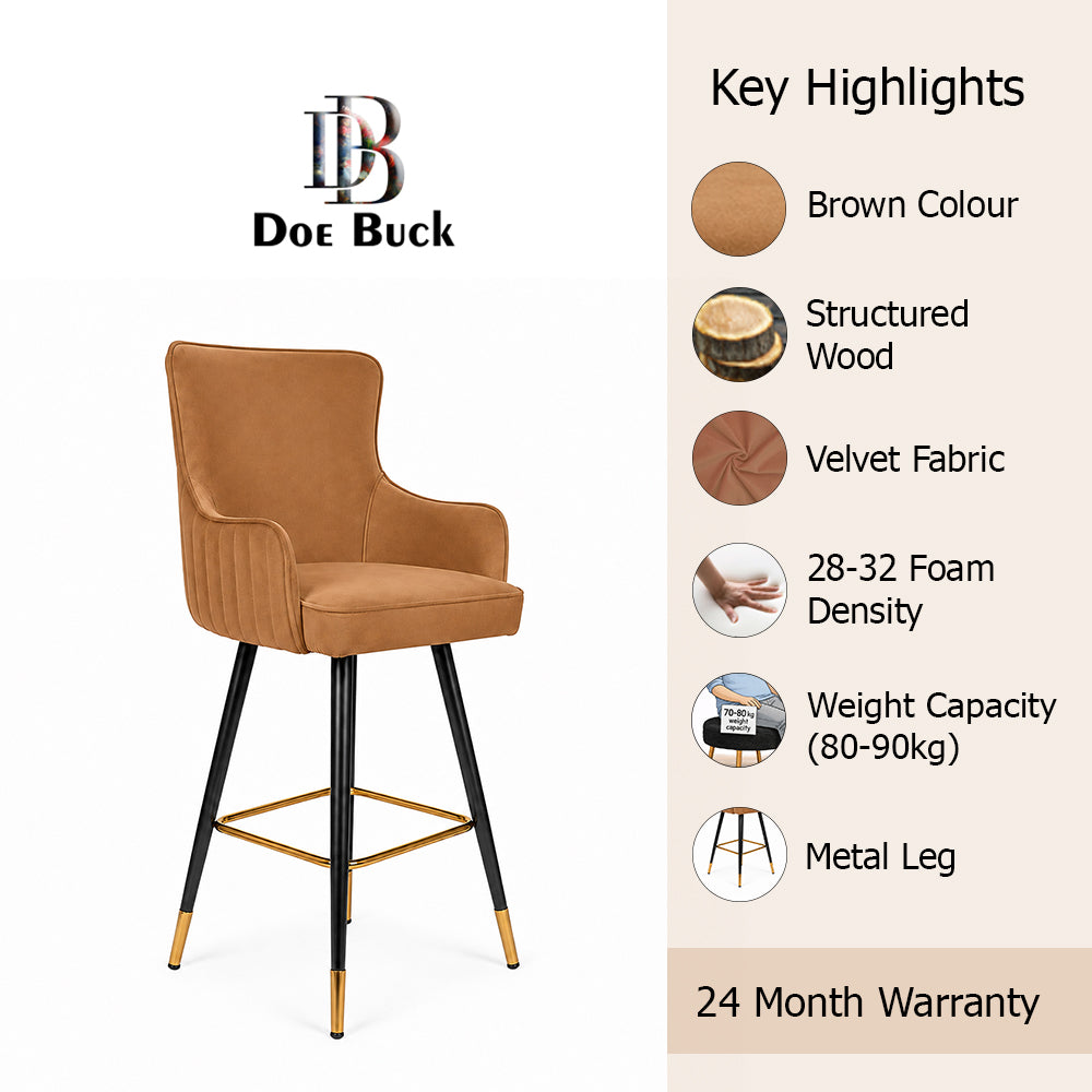 Doe Buck Nolen Barstool|Brown
