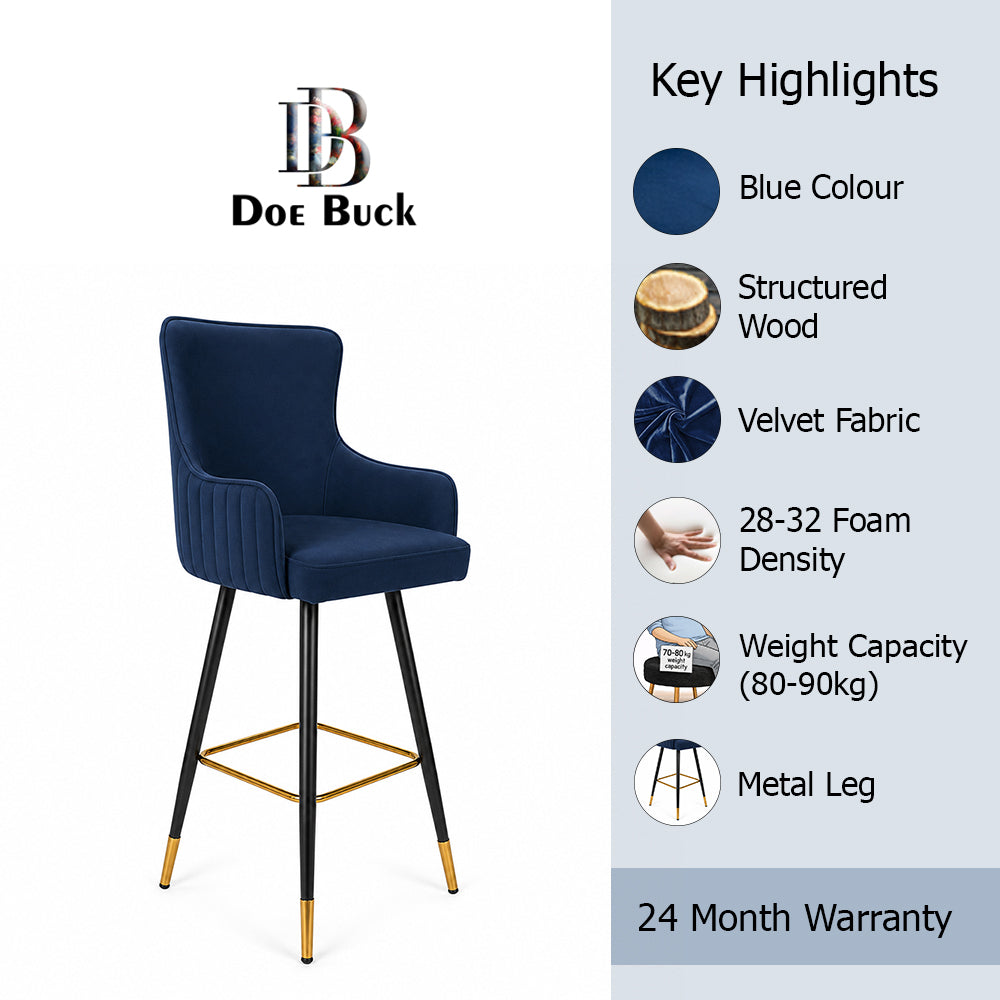 Doe Buck Nolen Barstool|Blue