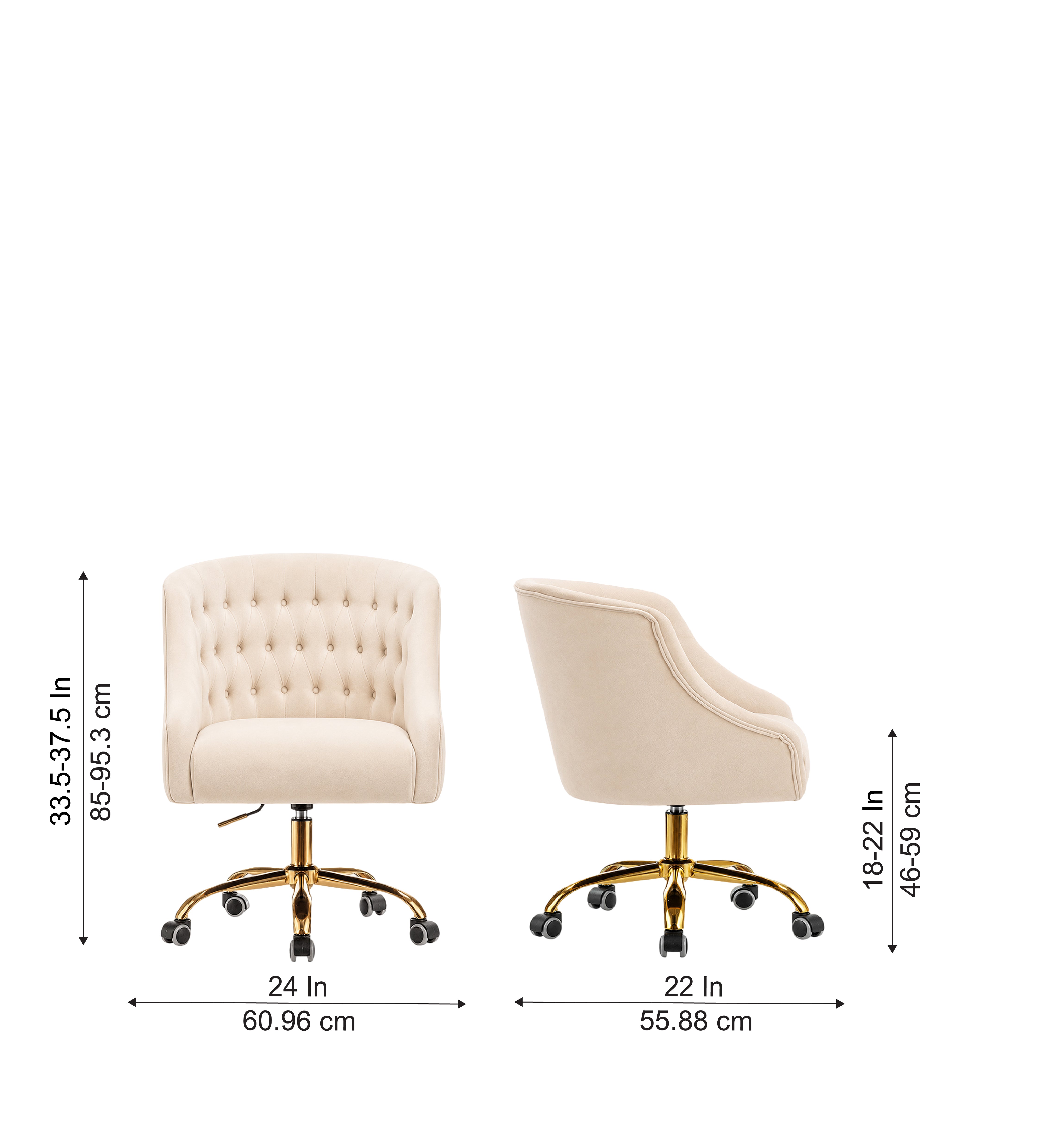 Clemence Office Chair |Beige