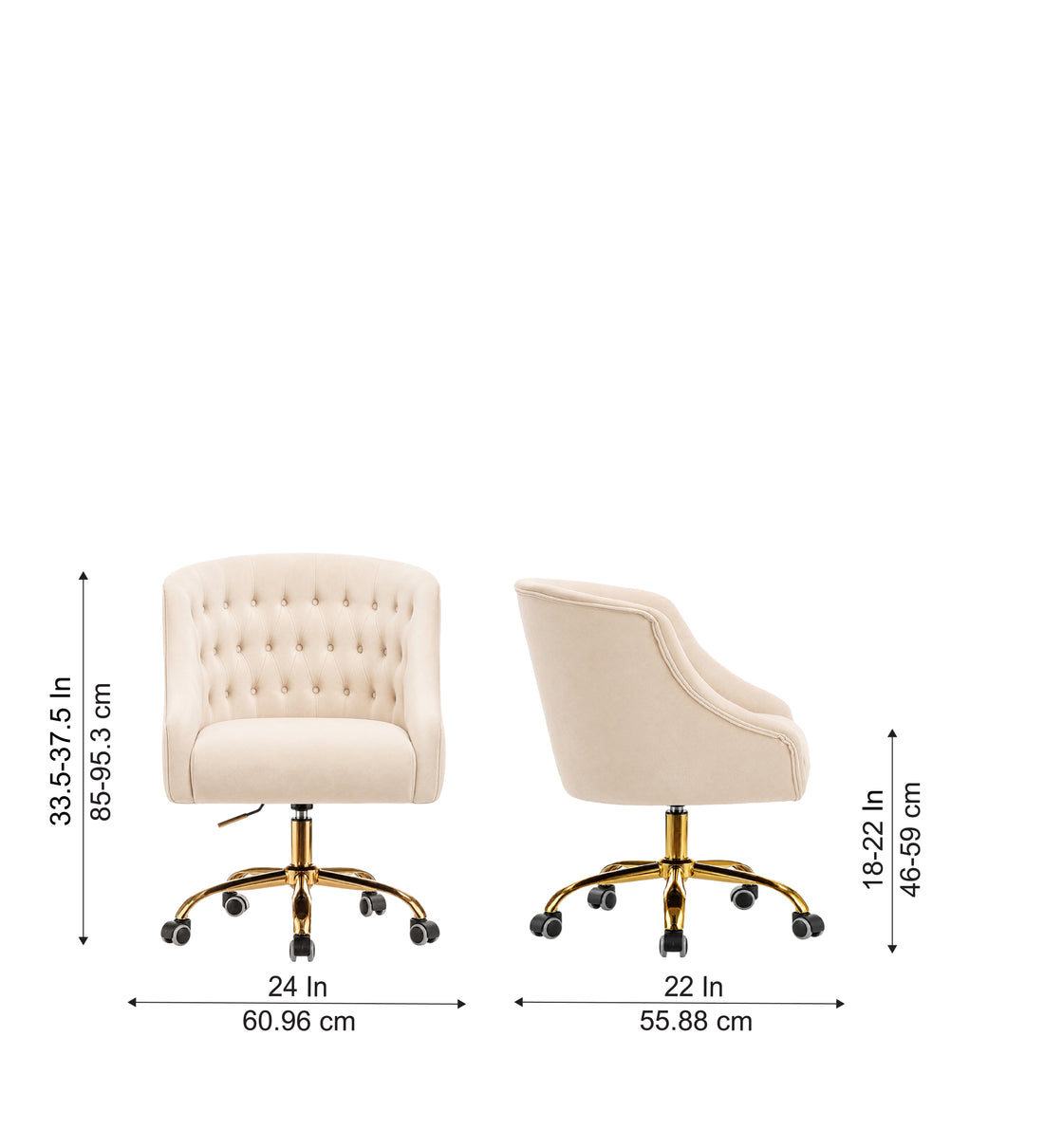 Clemence Office Chair |Beige