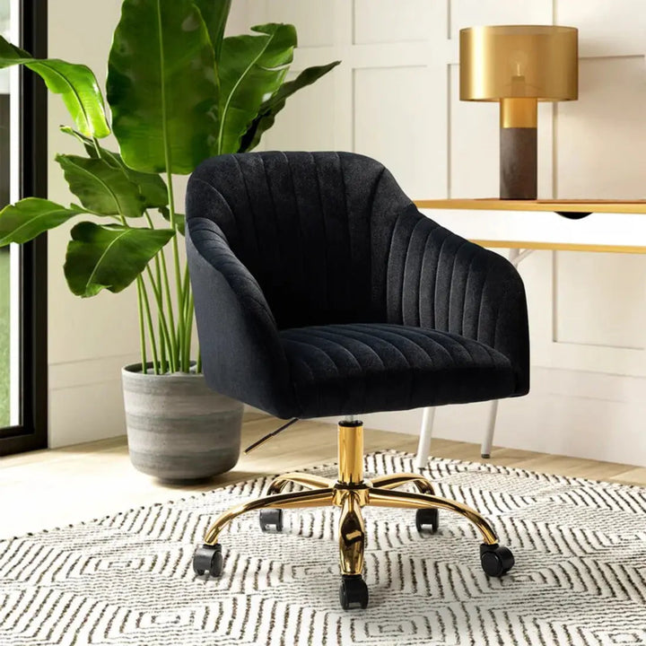 Louise Upholstered Task Chair – Black