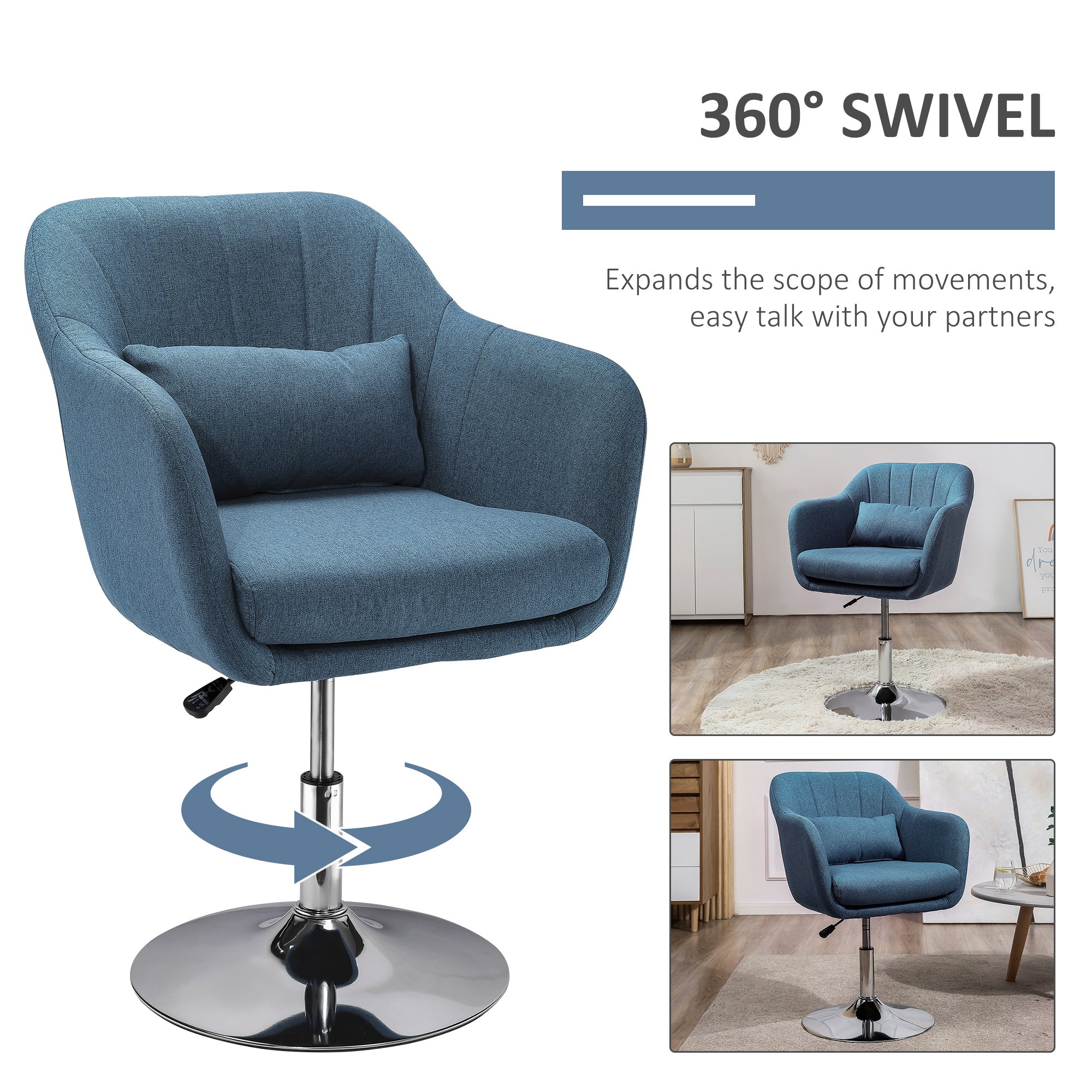 Boyd Swiel Bar Stool/Chair - Blue