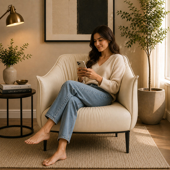 Almeda Lounge Chair| Beige