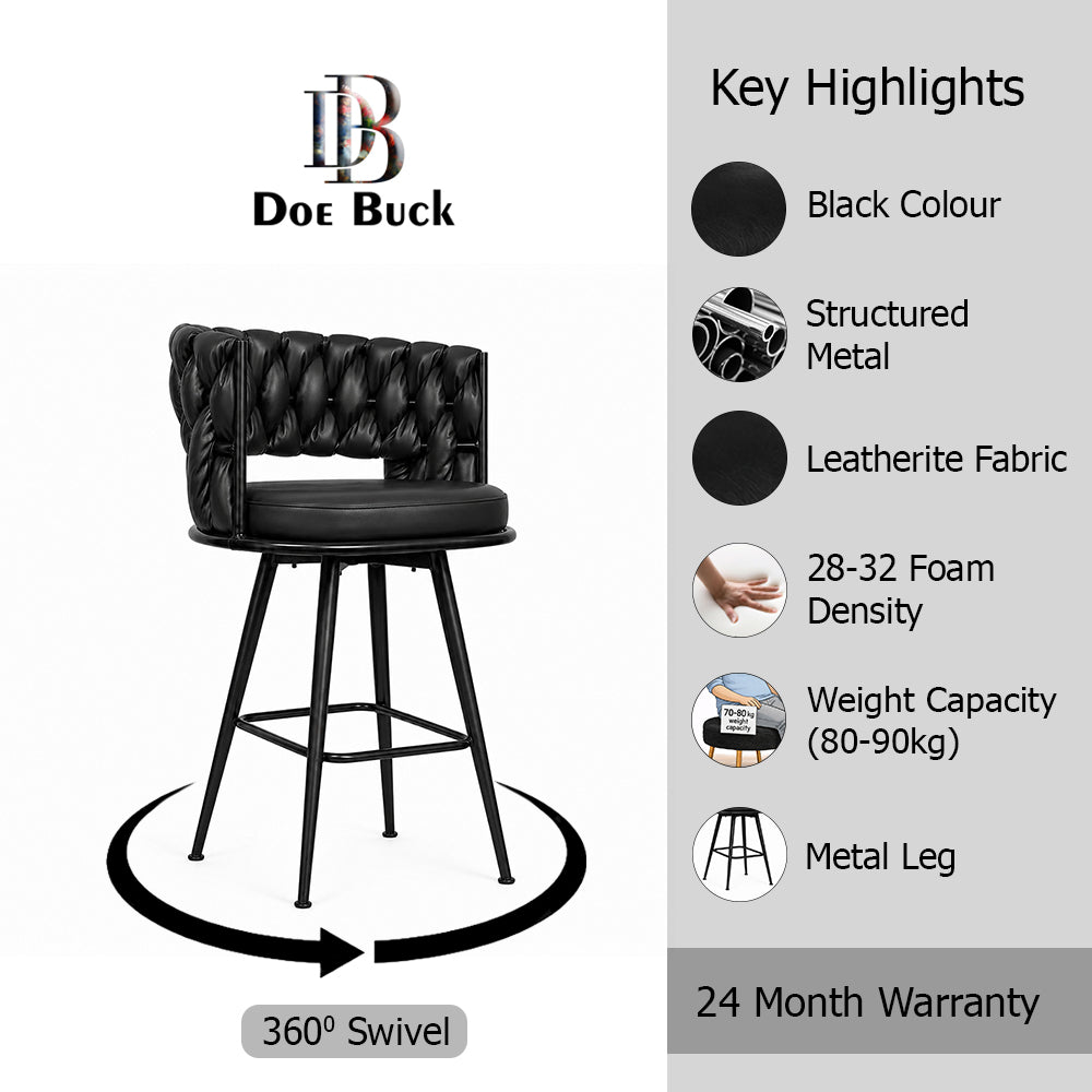 Doe Buck Presley Barstool|Black