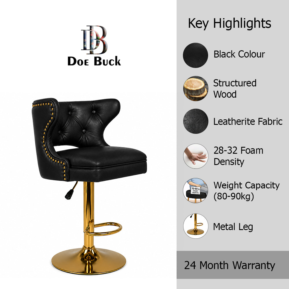 Doe Buck Verona Barstool|Black