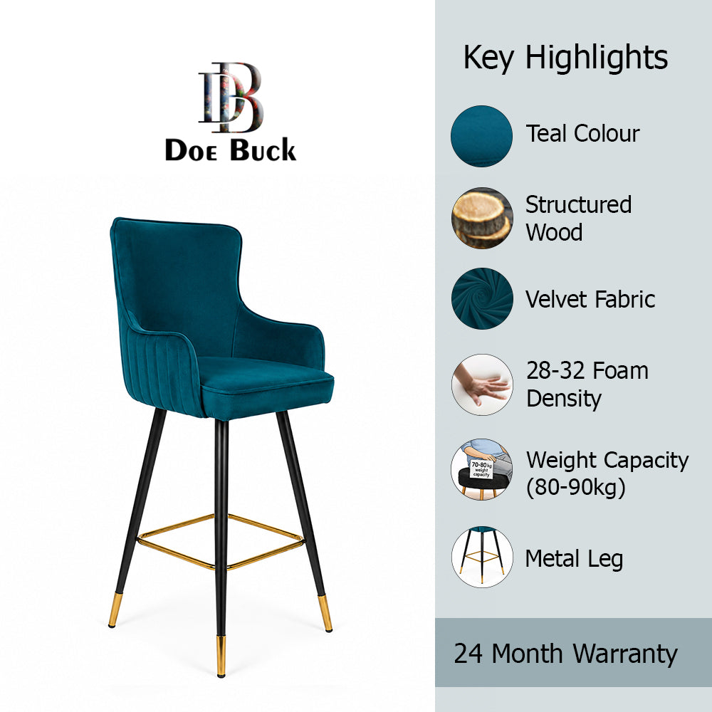 Doe Buck Nolen Barstool|Teal