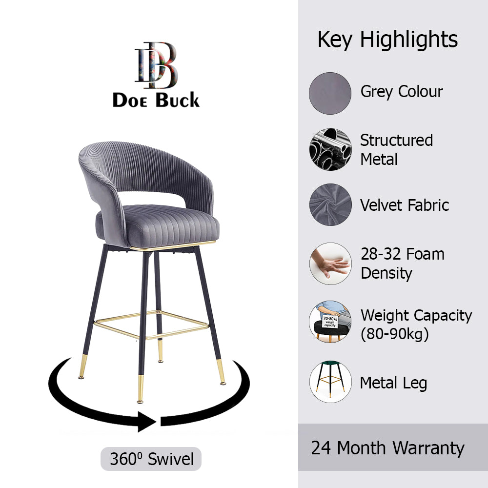 Doe Buck Mixoy Barstool|Grey