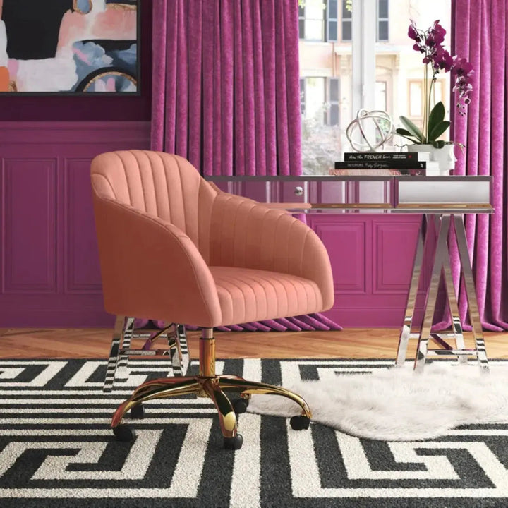 Louise Upholstered Task Chair – Pink