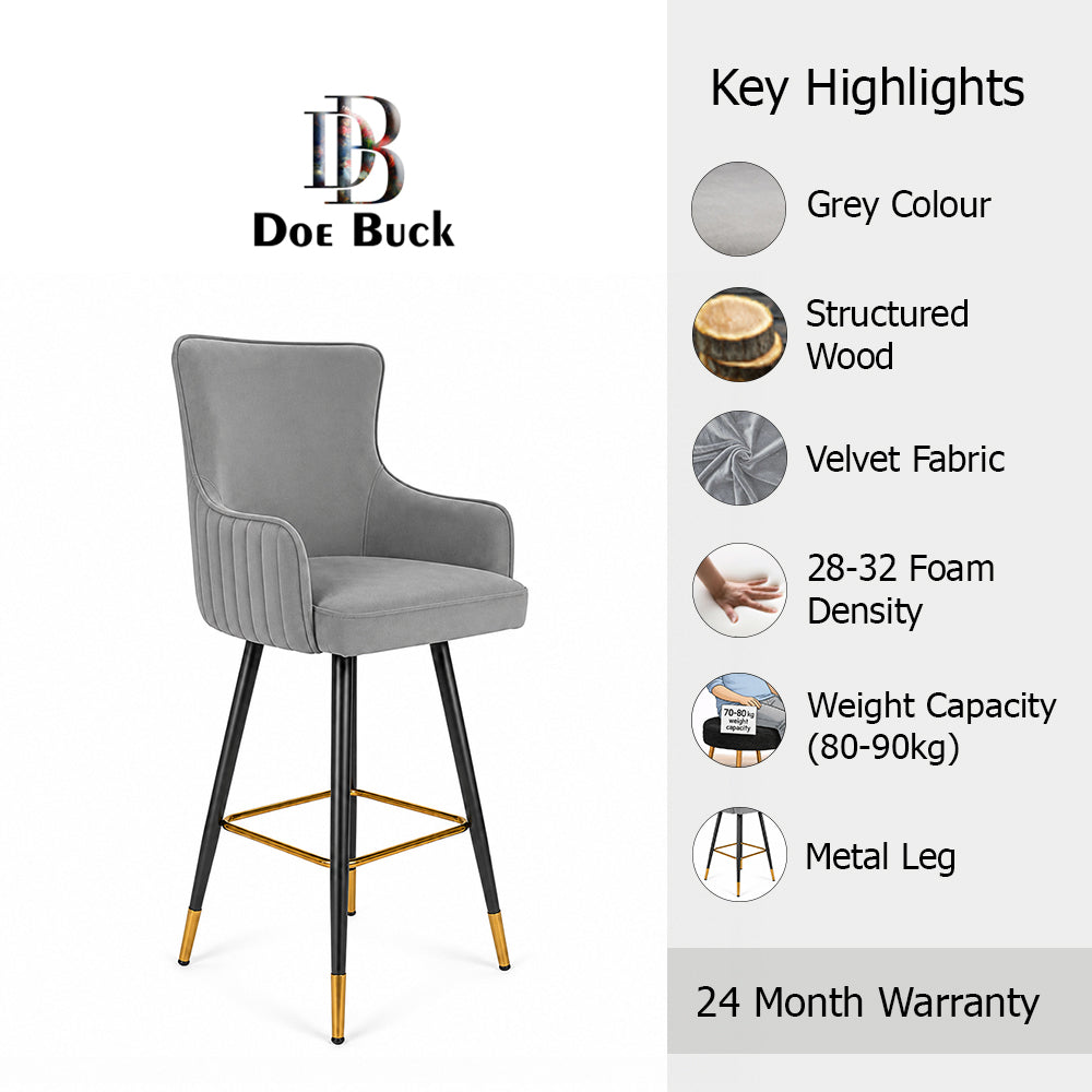 Doe Buck Nolen Barstool|Grey