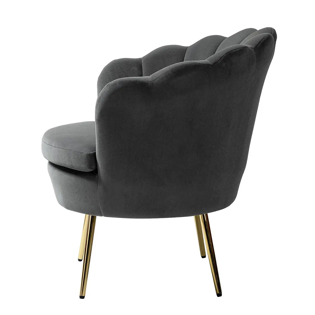 Shell Motif Accent Chair – Grey