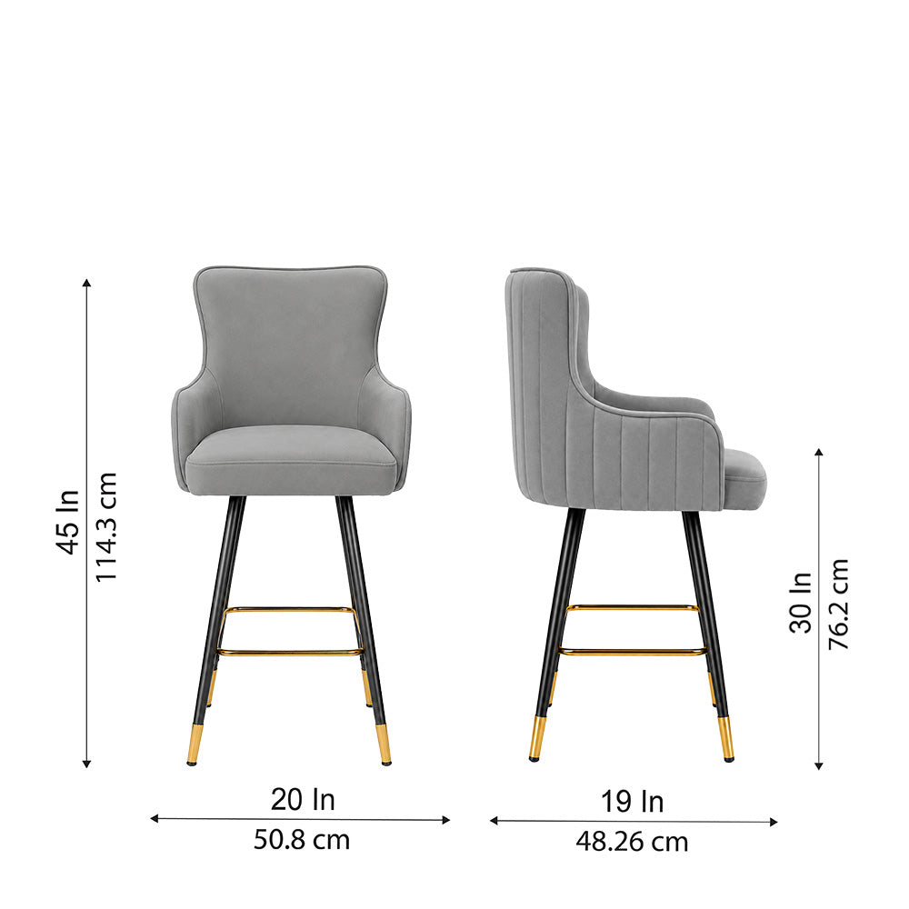 Doe Buck Nolen Barstool|Grey