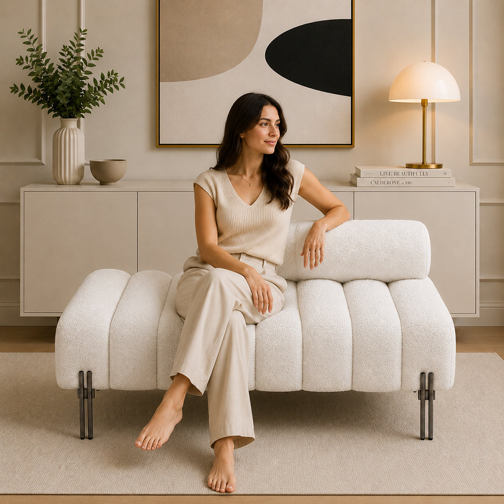 Doe Buck crest bench With Black legs|White