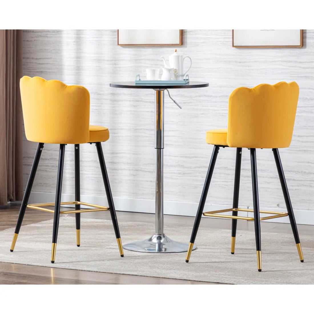 Flower Counter Stool - Yellow
