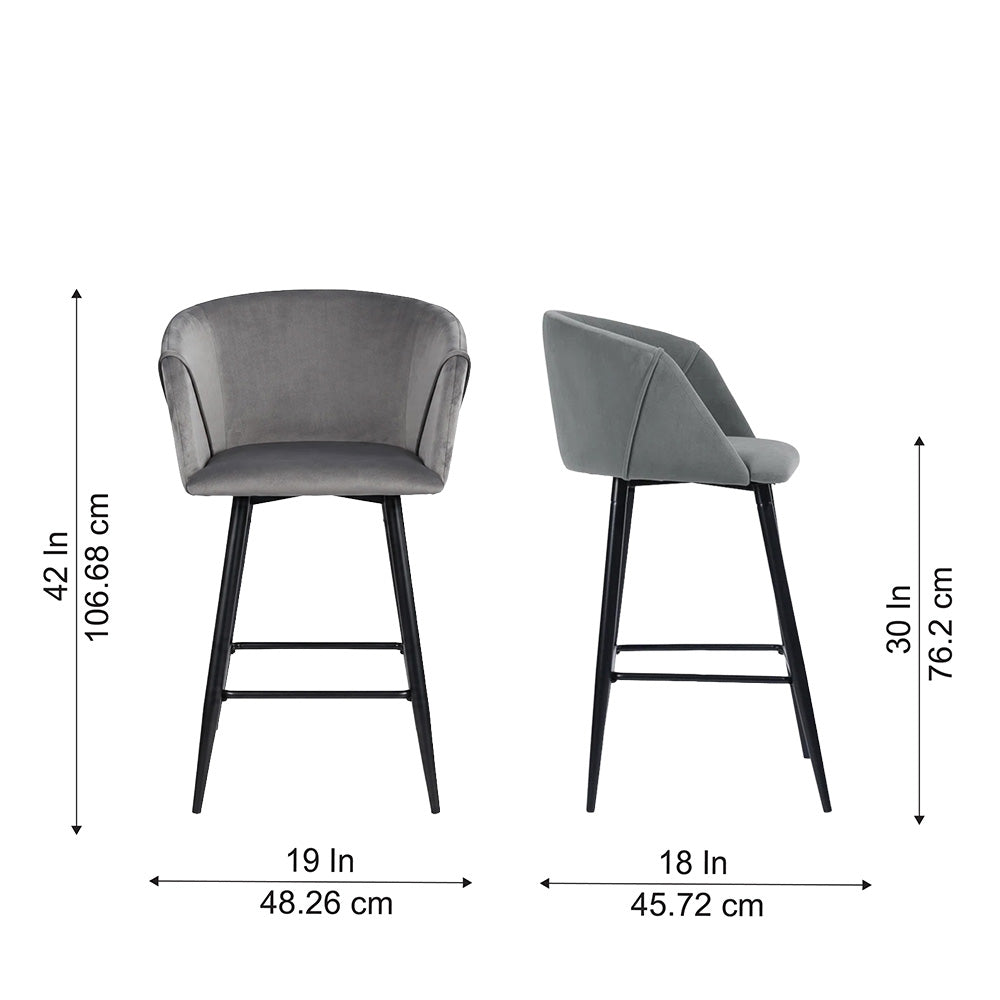 Doe Buck Clea Barstool|Grey