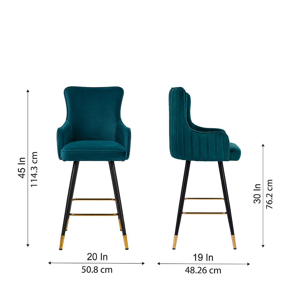 Doe Buck Nolen Barstool|Teal