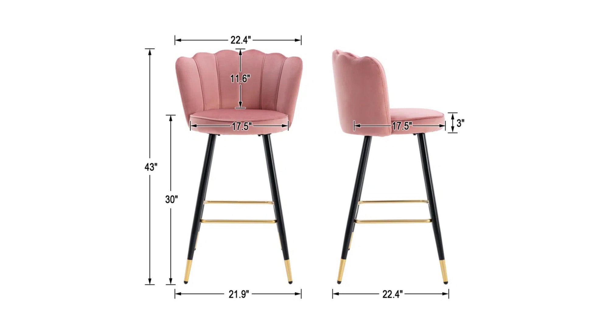 Flower Counter Stool - Pink