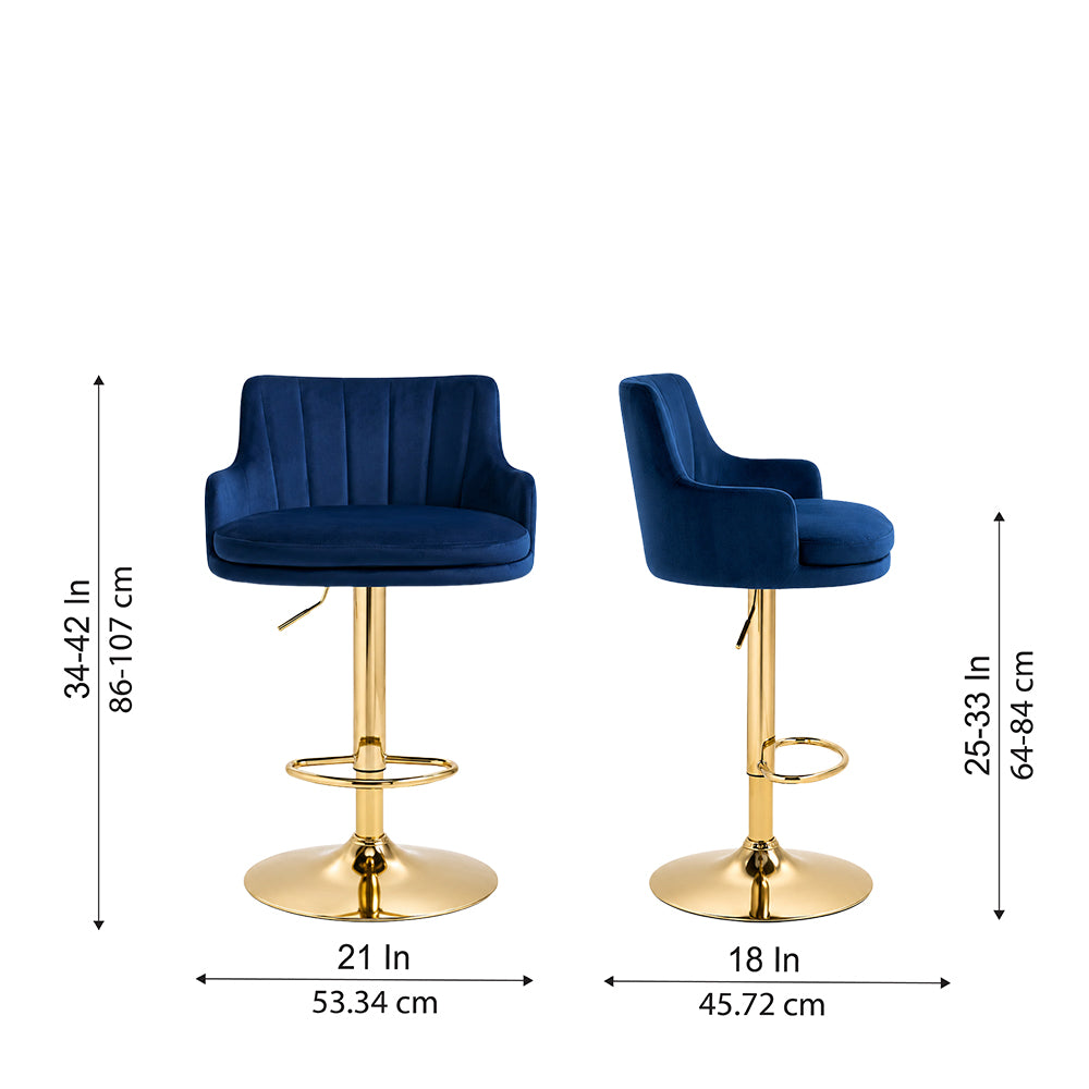 Doe Buck Oliver Barstool|Blue