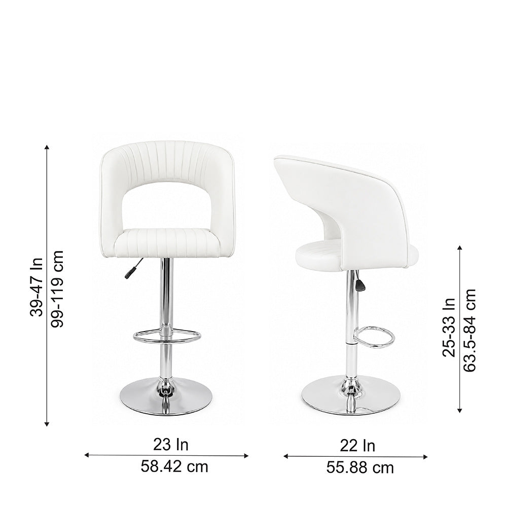 Doe Buck Dee Swiel Bar Stool|White