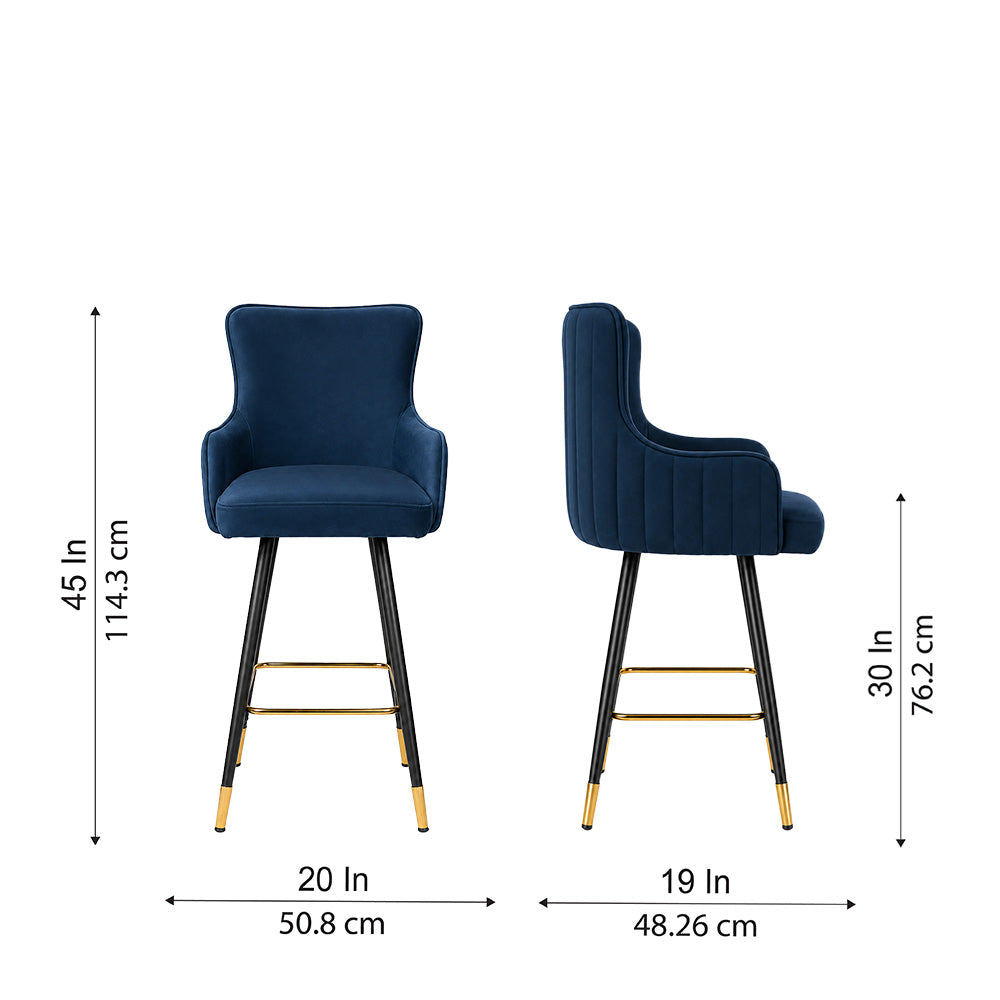 Doe Buck Nolen Barstool|Blue