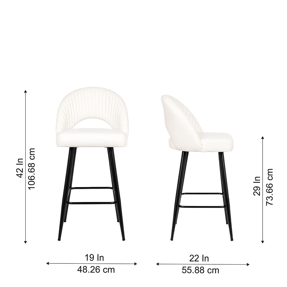 Doe Buck Elmore Bar Stool|White