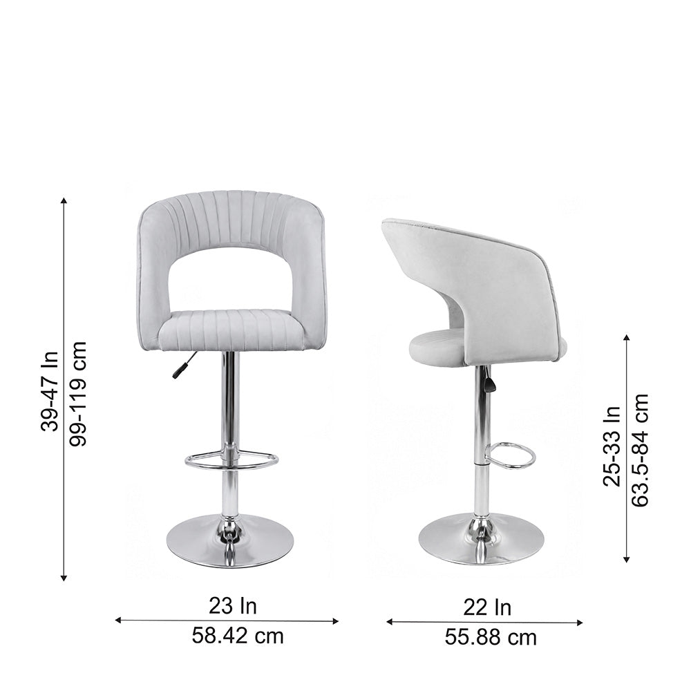 Doe Buck Dee Swiel Bar Stool|Grey