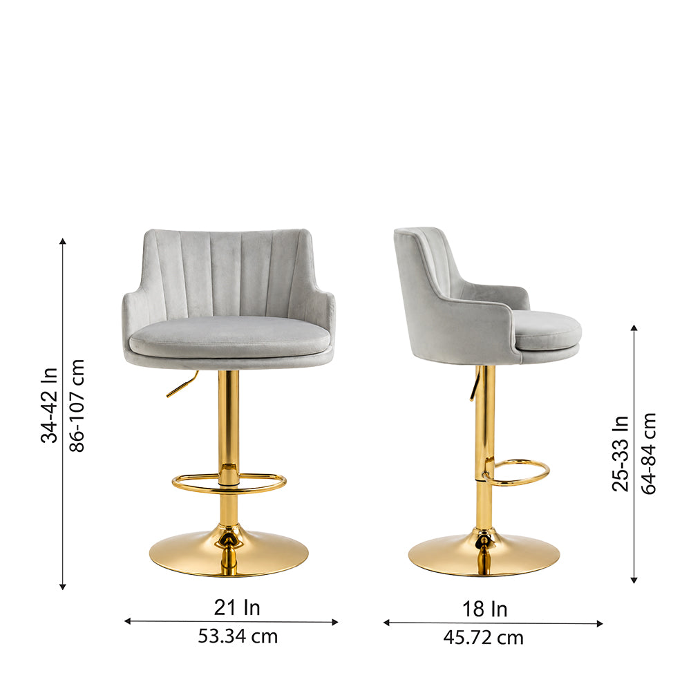 Doe Buck Oliver Barstool|Grey