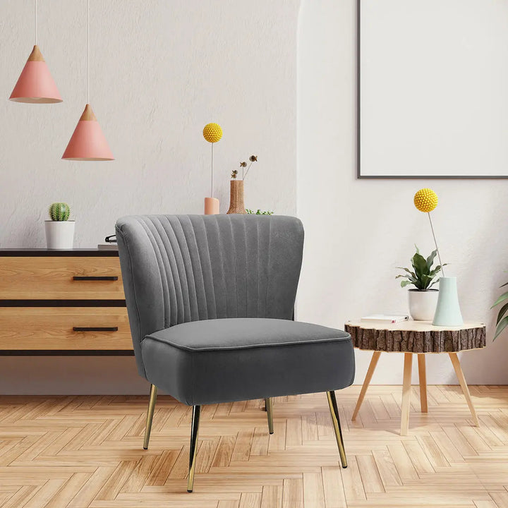 Luna Tufted Accent Chair – Grey
