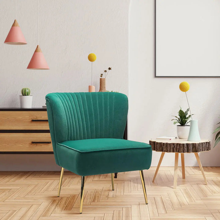 Luna Tufted Accent Chair – Sea Green