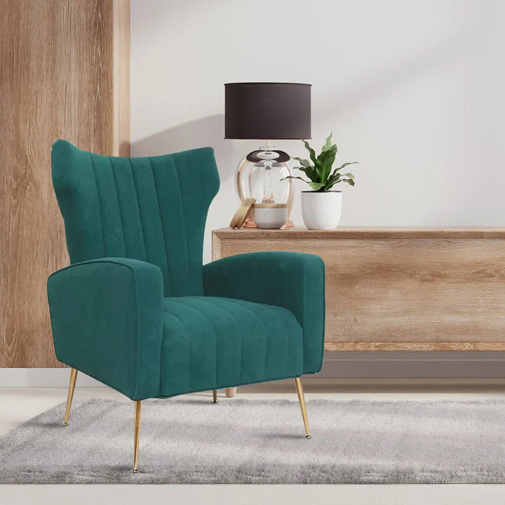 Orion Wingback Accent Chair – Green