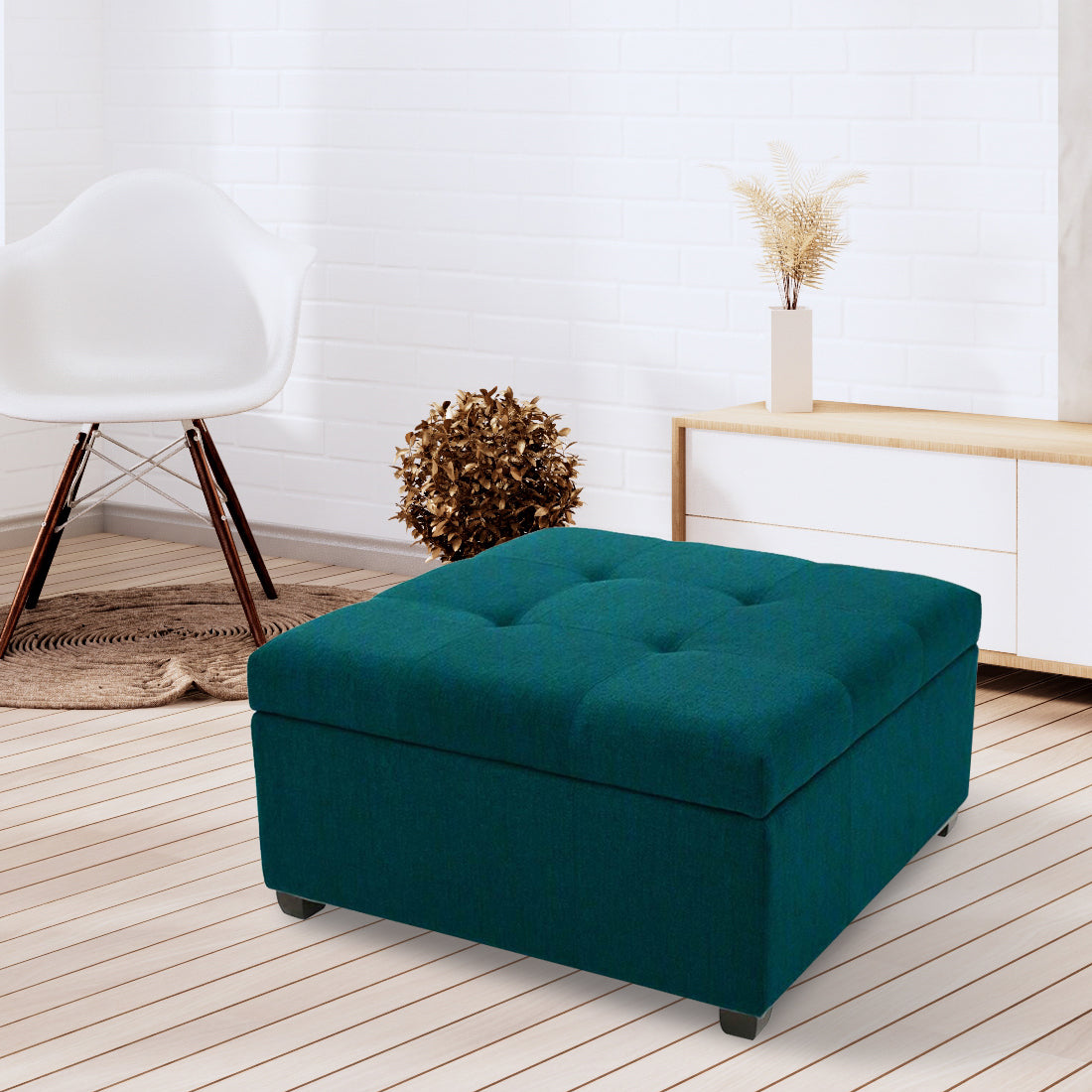 Falan Ottoman In Teal