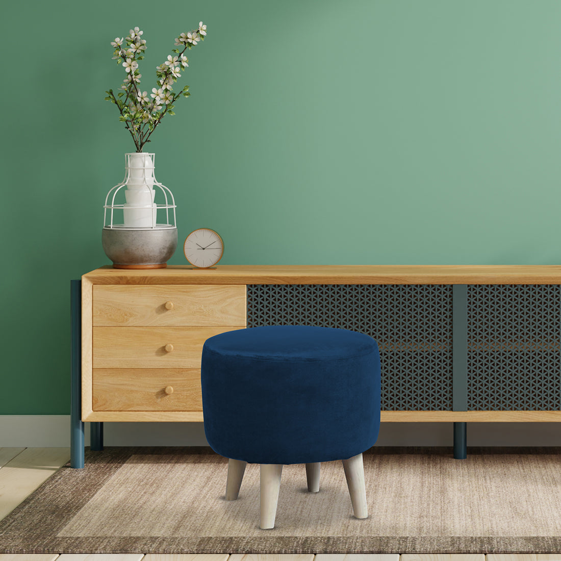 Parker Ottoman In Blue