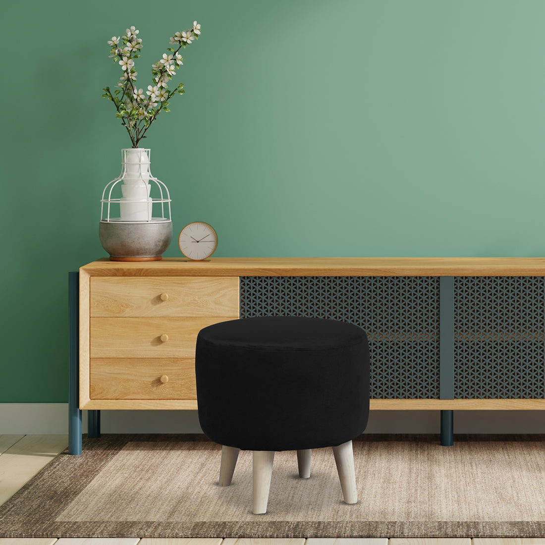 Parker Ottoman In Black