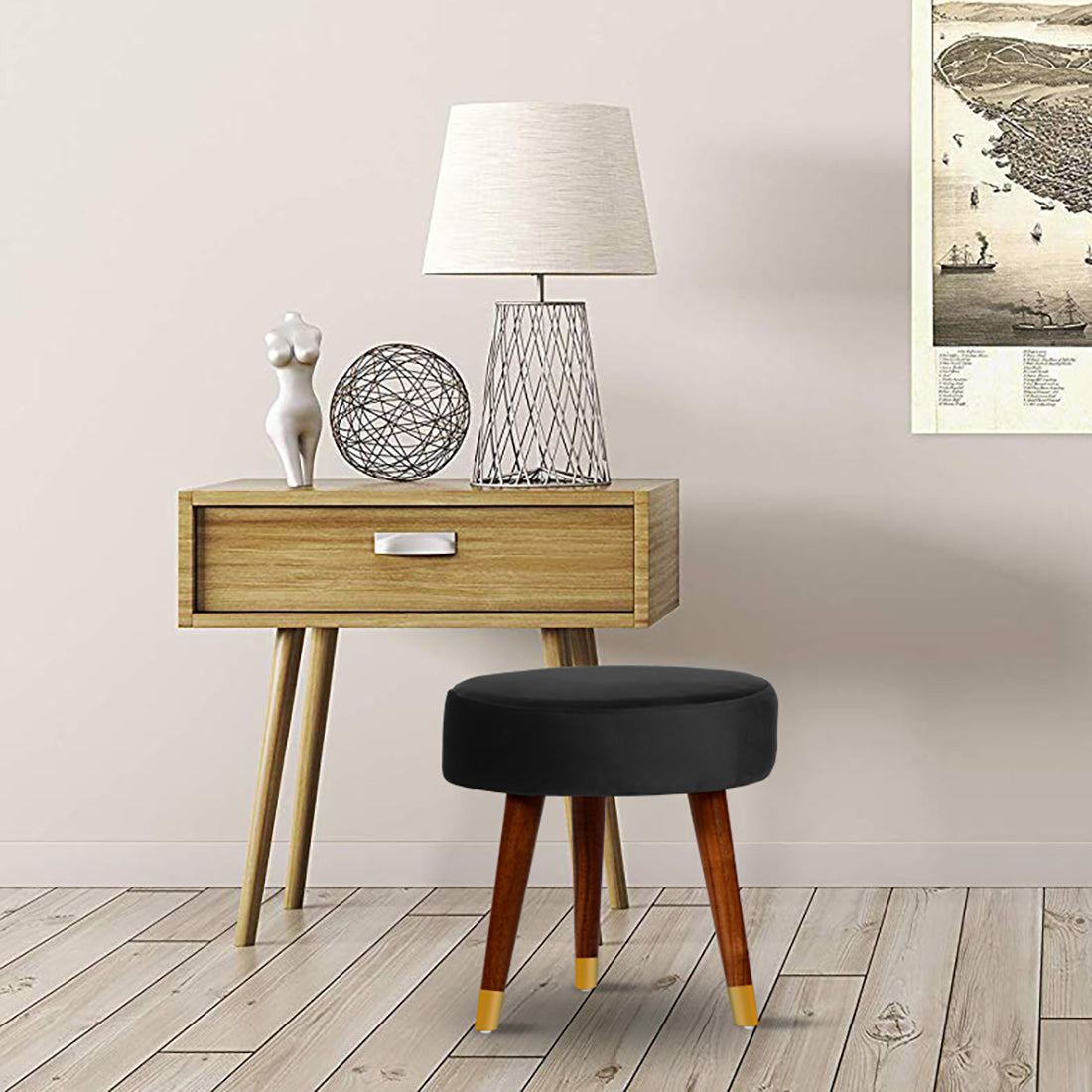 Callum Ottoman In Grey